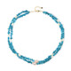 Collier en argent et Apatite bleu néon (Riya)