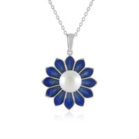 Collier en argent et Perle blanche de culture d'eau douce (Adela Silber)