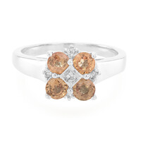 Bague en argent et Saphir orange