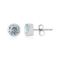 Boucles d'oreilles en argent et Topaze bleu ciel