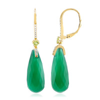 Boucles d'oreilles en argent et Agate verte