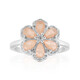 Bague en argent et Quartz pêche pastel