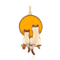 Pendentif en argent et Saphir orange