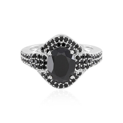 Bague en argent et Spinelle noir