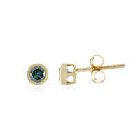 Boucles d'oreilles en or et Diamant bleu ciel I4