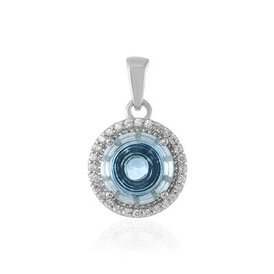 Pendentif en argent et Topaze bleu ciel