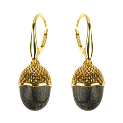 Boucles d'oreilles en argent et Chêne des marais