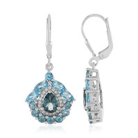 Boucles d'oreilles en argent et Topaze bleu de Londres