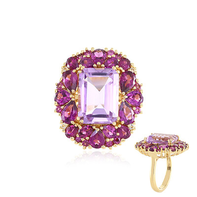 Bague en argent et Améthyste Rose de France