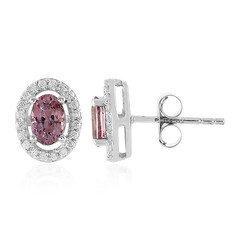 Boucles d'oreilles en argent et Spinelle pourpre