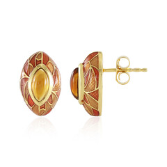 Boucles d'oreilles en argent et Citrine Madère (Adela Silber)