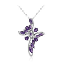 Collier en argent et Améthyste de Zambie