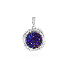Pendentif en argent et Agate scintillante bleue