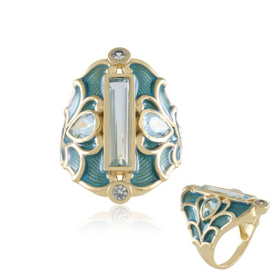 Bague en argent et Topaze bleu ciel (Adela Silber)