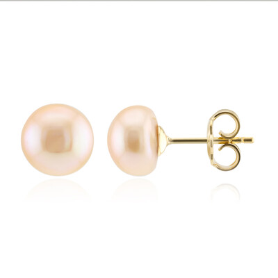 Boucles d'oreilles en argent et Perle de culture d'eau douce orange (TPC)