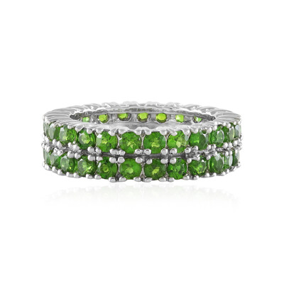 Bague en argent et Diopside de Russie