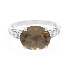 Bague en argent et Quartz fumé