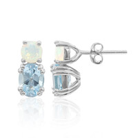 Boucles d'oreilles en argent et Topaze bleu ciel