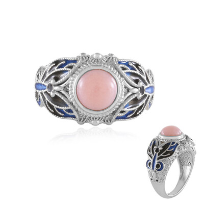 Bague en argent et Opale rose (Adela Silber)