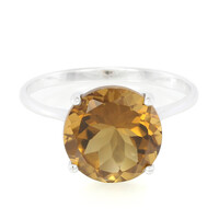 Bague en argent et Quartz cognac
