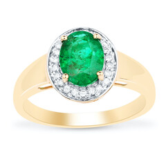 Bague en or et Emeraude de Zambie AAA