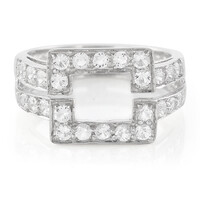 Bague en argent et Topaze blanche