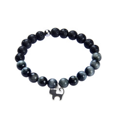 Bracelet en argent et Perle de lave