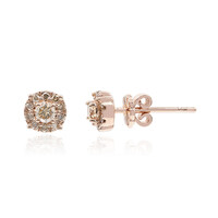 Boucles d'oreilles en or et Diamant rose de France SI1 d'Argyle 