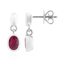 Boucles d'oreilles en argent et Rubis de Birmanie (Pallanova)