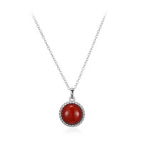 Collier en argent et Agate rouge