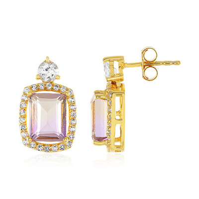Boucles d'oreilles en argent et Amétrine