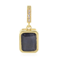Pendentif en argent et Saphir couleur anthracite