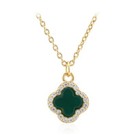 Collier en argent et Agate verte
