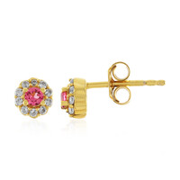 Boucles d'oreilles en argent et Spinelle rose