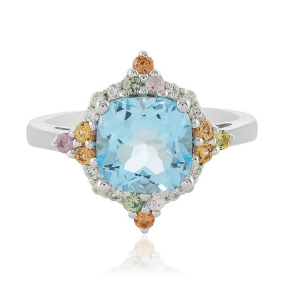 Bague en argent et Topaze bleu ciel