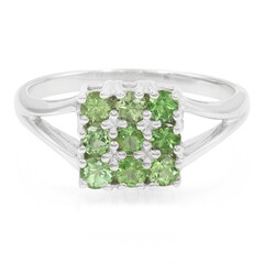 Bague en argent et Grenat vert menthe de Merelani
