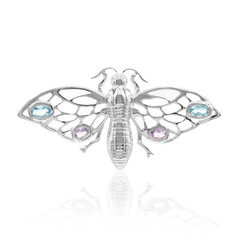Pendentif en argent et Topaze bleu Suisse