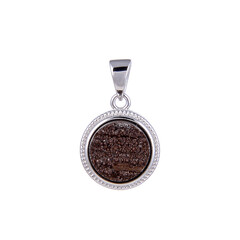 Pendentif en argent et Bois fossilisé de Zwenkau