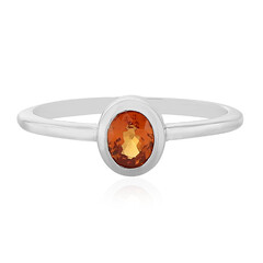 Bague en argent et Saphir rouge du soir
