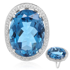 Bague en or et Topaze bleu de Londres