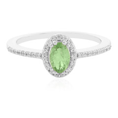 Bague en argent et Grenat vert menthe de Merelani