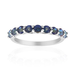 Bague en argent et Quartz mystique bleu
