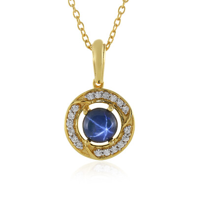 Collier en argent et Saphir étoilé bleu
