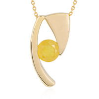 Collier en argent et Saphir jaune de Madagascar