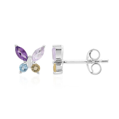 Boucles d'oreilles en argent et Améthyste