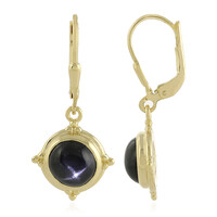 Boucles d'oreilles en argent et Diopside étoilé d'Inde