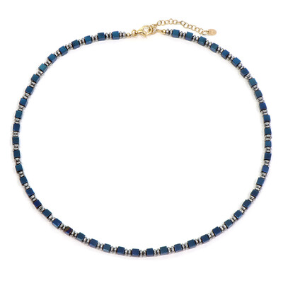 Collier en argent et Hématite bleu royal