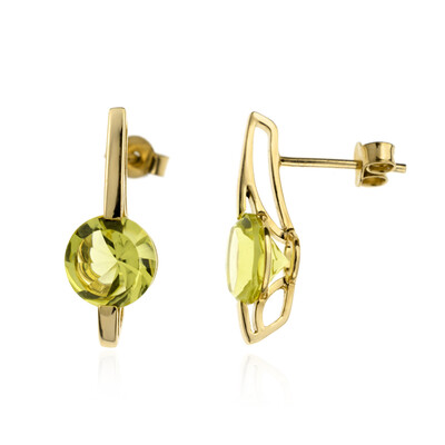 Boucles d'oreilles en or et Citrine jaune citron (dagen)