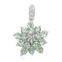 Pendentif en argent et Fluorapatite menthe