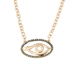 Collier en argent et Diamant vert